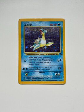 Holographic Lapras Pokemon Fossil Card nostalgia collectible trading 90s vintage